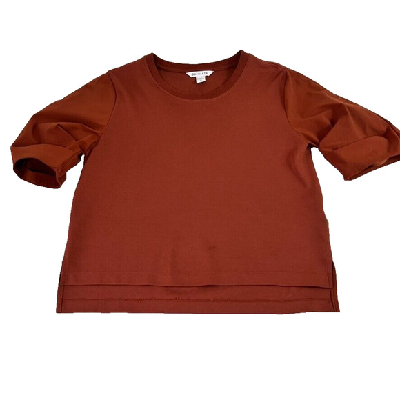 Athleta Tops - Athleta Tee Top Women XS Mahogany Clay Brown Harlow Hybrid Ancient Athletic HiLo